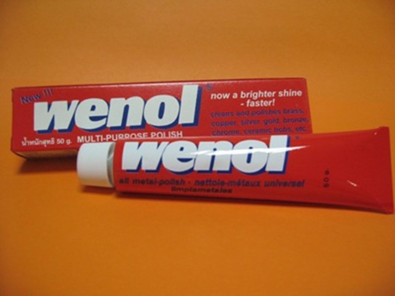 Wenol Metal Polishing Cream 50g Brass Copper Silver Gold Stainless Steel Chrome