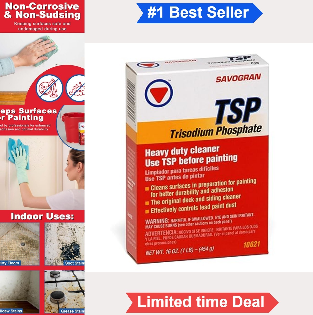 TSP Trisodium Phosphate Heavy Duty Cleaner Degreaser 16oz Powder Paint Prep