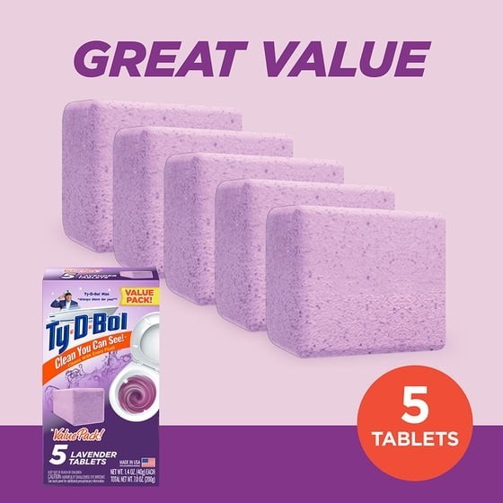 Bleach-Free Toilet Bowl Cleaner Tablets Unscented 1.4 oz 10 Pack