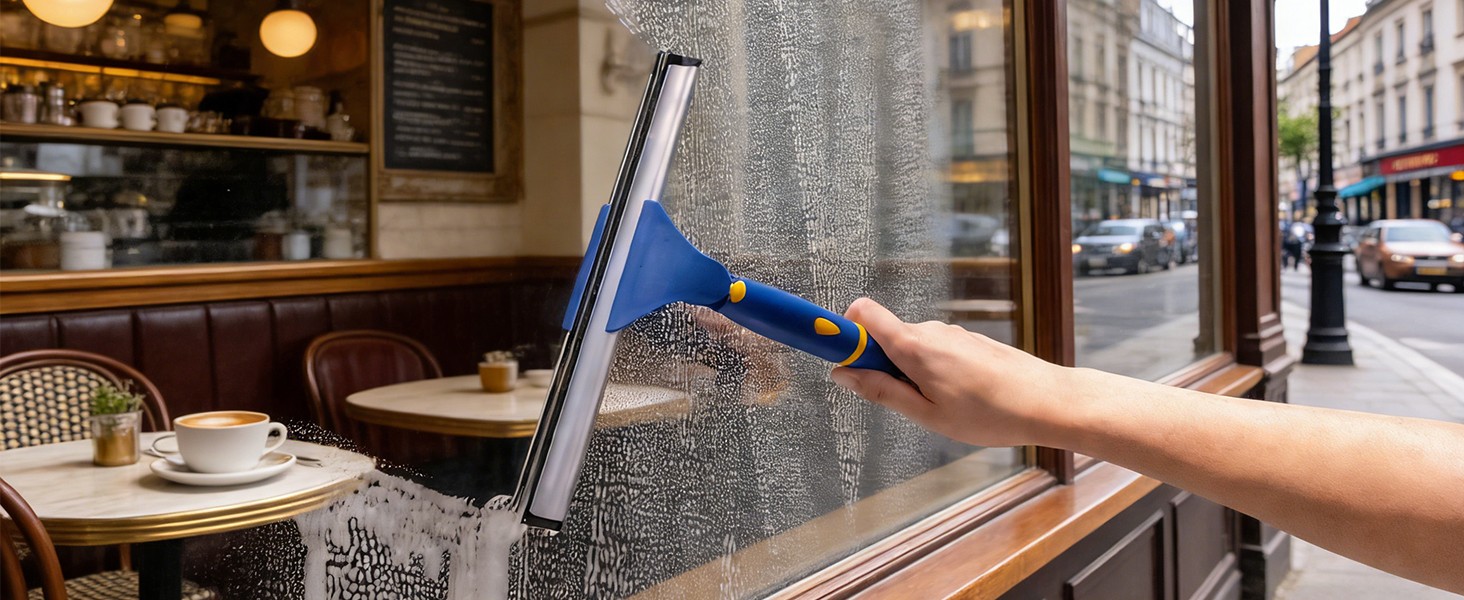 Swivel Shower Squeegee for Glass Doors, All-Purpose Anti-Slip Window Squeegee
