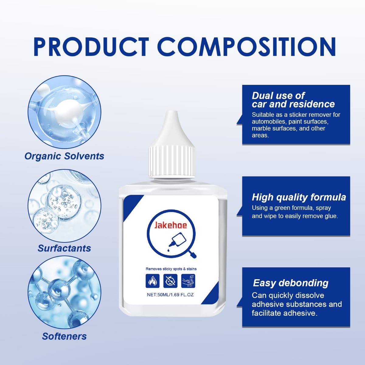 Multi-Purpose Adhesive Remover for Cars, Doors, Windows – No Residue Cleaner