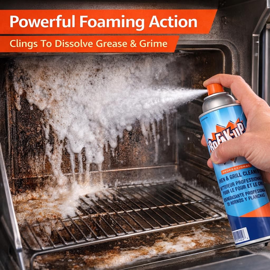 Heavy Duty Oven Grill Cleaner Grease Remover Aerosol Spray 19oz Commercial Kitch
