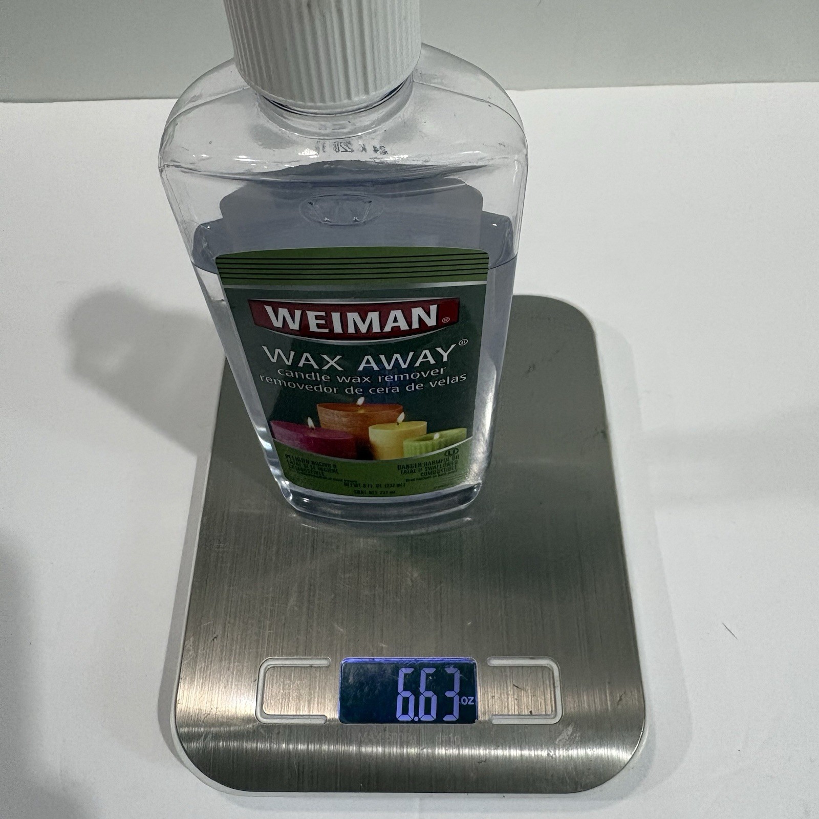 Weiman Wax Away Candle Wax Remover Fabrics Furniture Carpet 8 oz. 80% Full