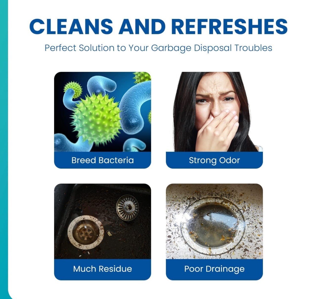 Garbage Disposal Cleaner and Deodorizer 28 Tablets Foaming Garbage Sink