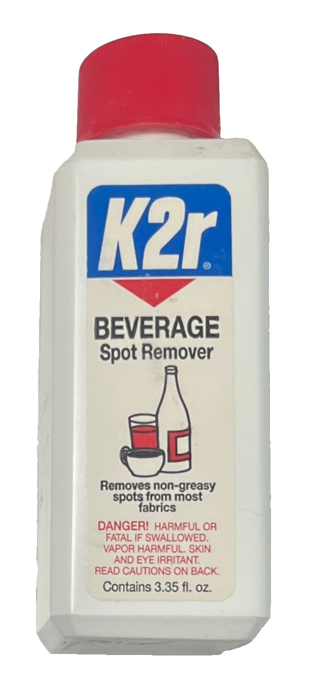 K2r Beverage Concentrate Fabrics Spot Remover 3.35 fl oz. Travel Size Bottle NEW