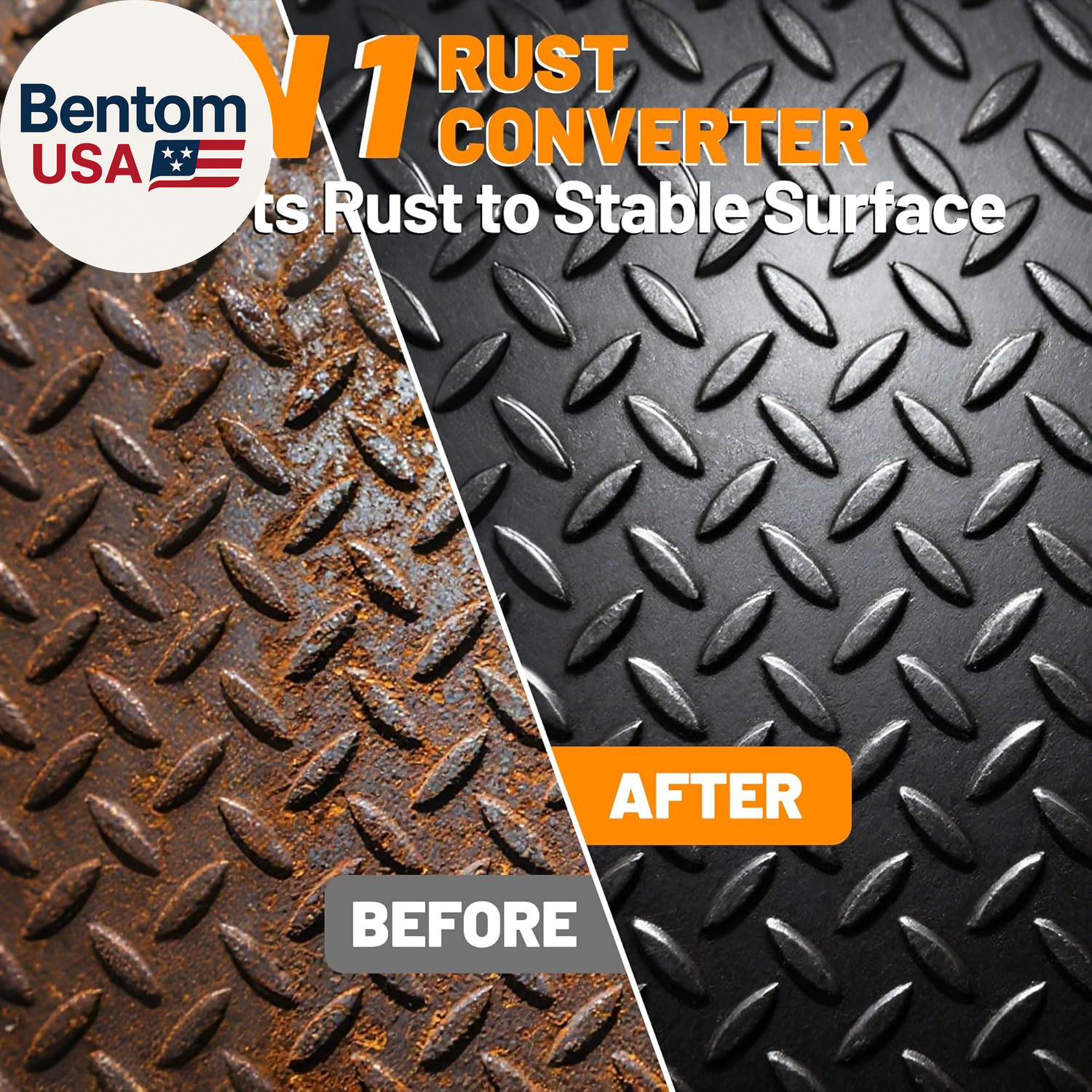 2-In-1 Rust Converter & Metal Primer, 35Oz Matte Black Rust Inhibitor Paint for