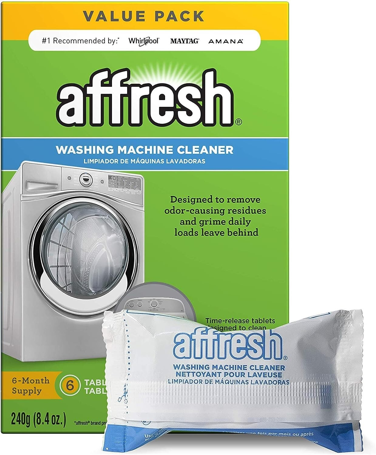 Affresh Washing Machine Cleaner Cleans Front Load and Top Load Washers 6 tablet