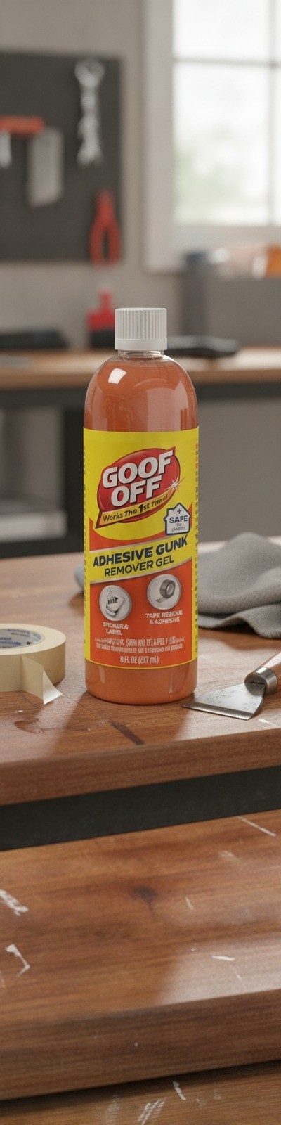 Adhesive Gunk Remover, 8 Fl Oz, Hard Surfaces, Metal Glass Brick Wood Concrete