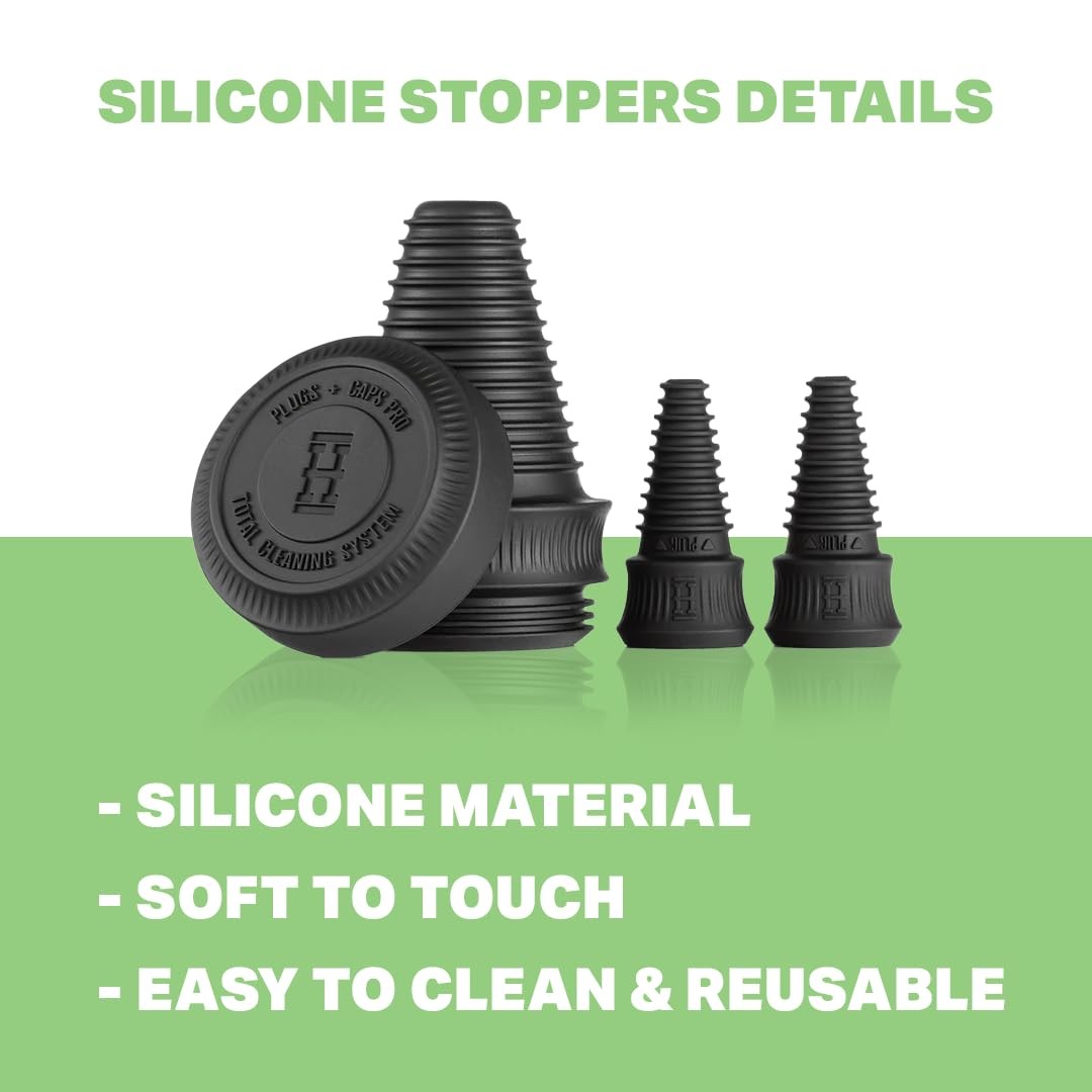 HEMPER Cleaning Plugs + Caps PRO – Silicone Stoppers & Cleaning Container for…