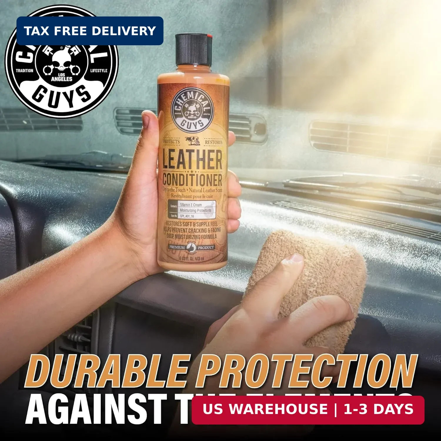 Chemical Guys Leather Cleaner and Conditioner Kit – 2 Bottles (4 oz Each), Car C