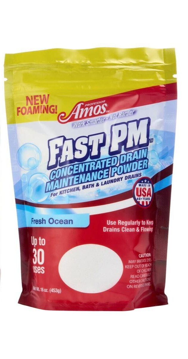 Professor Amos Fast PM Concentrated Drain Maintenance 30 Uses 16 oz Fresh Ocean