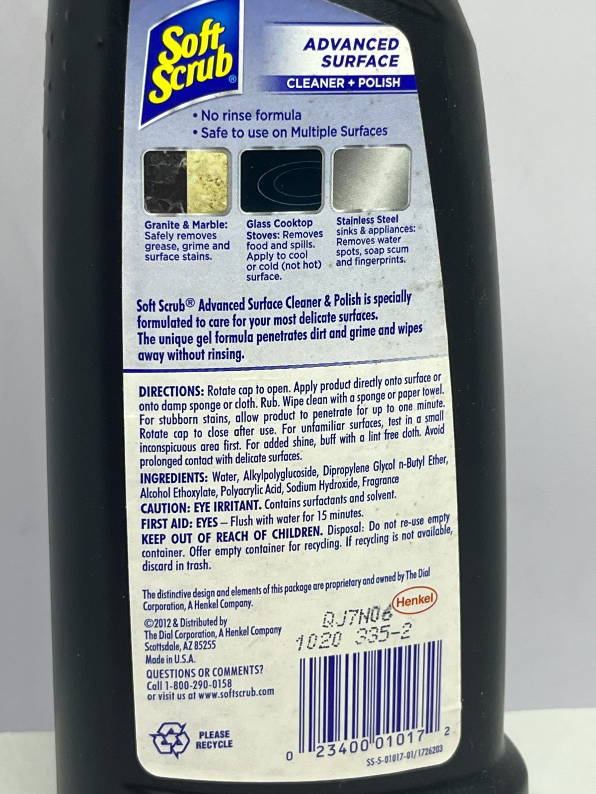 NEW SOFT SCRUB Gel Advanced Surface Cleaner + Polish ~ 20 fl oz Discontinued