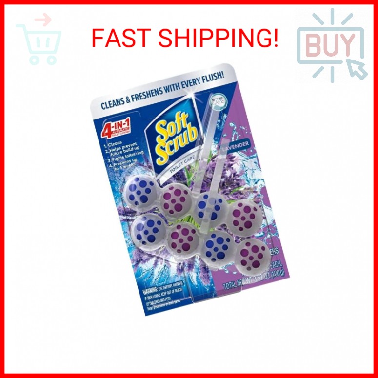 Soft Scrub 4-in-1 Rim Hanger Toilet Bowl Cleaner, Lavender, 2 Count
