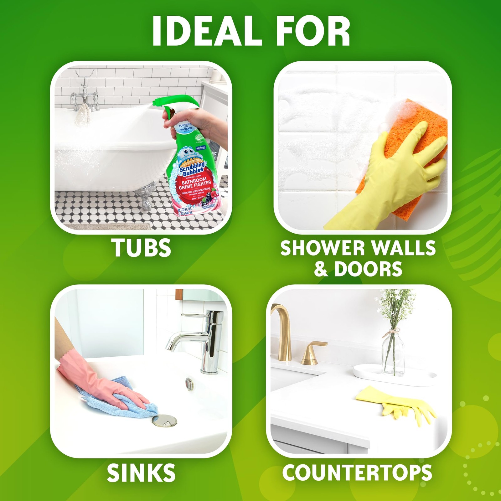 Scrubbing Bubbles Bathroom and Shower Cleaner Spray, 32 Fl Oz (Pack of 1)