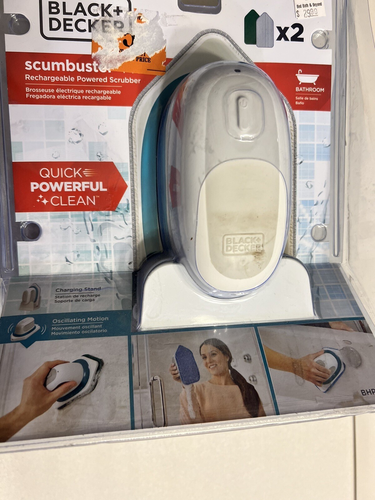 Black + Decker Scumbuster Pro Rechargeable Powered Scrubber BHPC210 New