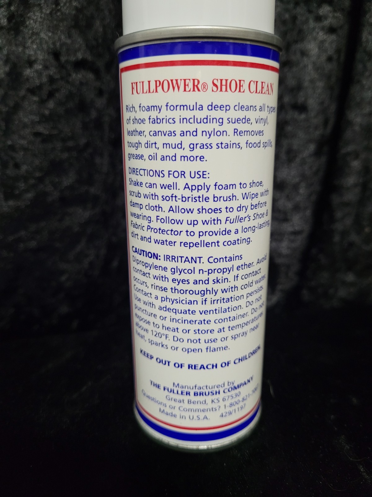 VTG FULLER BRUSH COMPANY SHOE CLEAN SPRAY CAN APPLICATION – NEW 6oz