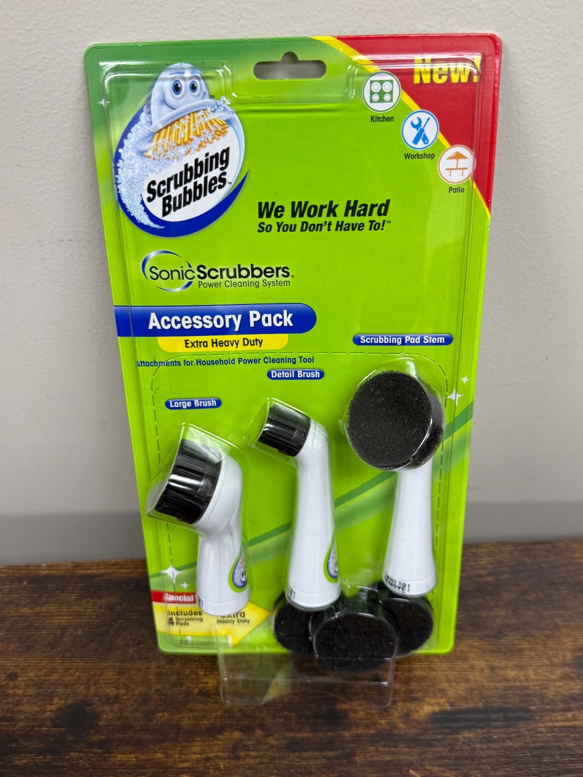 Sonic Scrubber Scrubbing Bubbles Accessory Pack Extra Heavy Duty Kit NEW