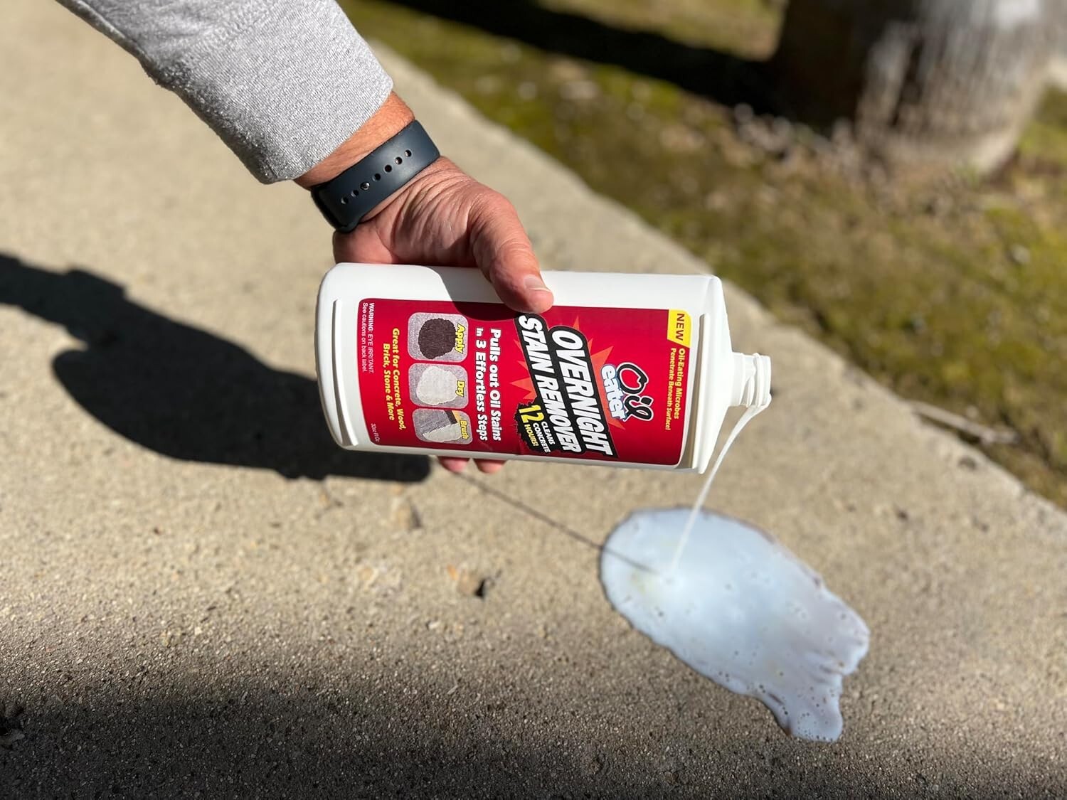 Overnight Stain Remover for Cleaning Oil Stains on Concrete, Driveway, Pavers