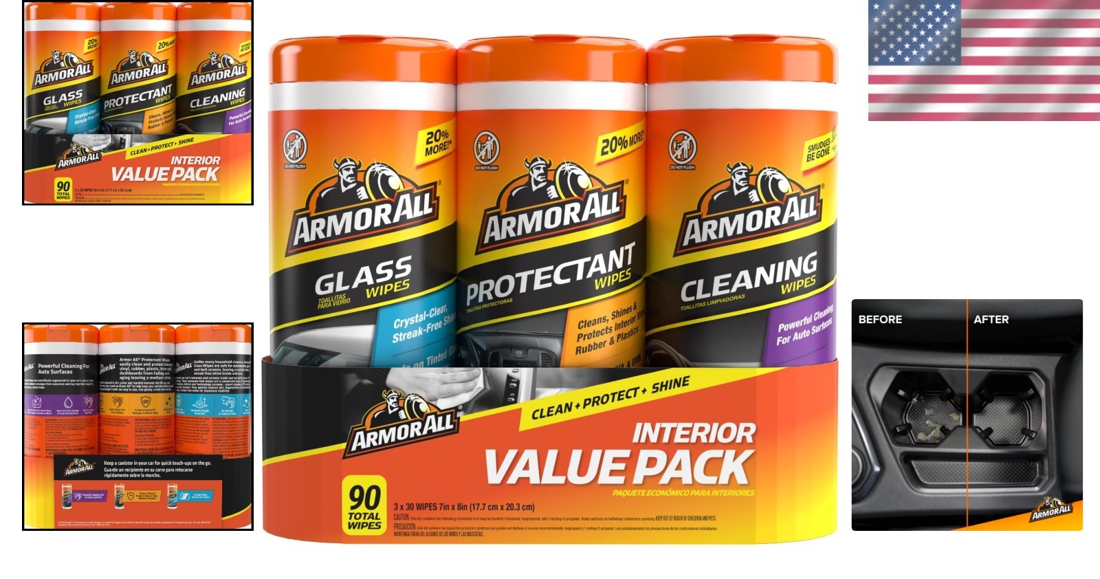Car Interior Clean Wipes Pack Auto Glass Protectant Dust Dusting Interior