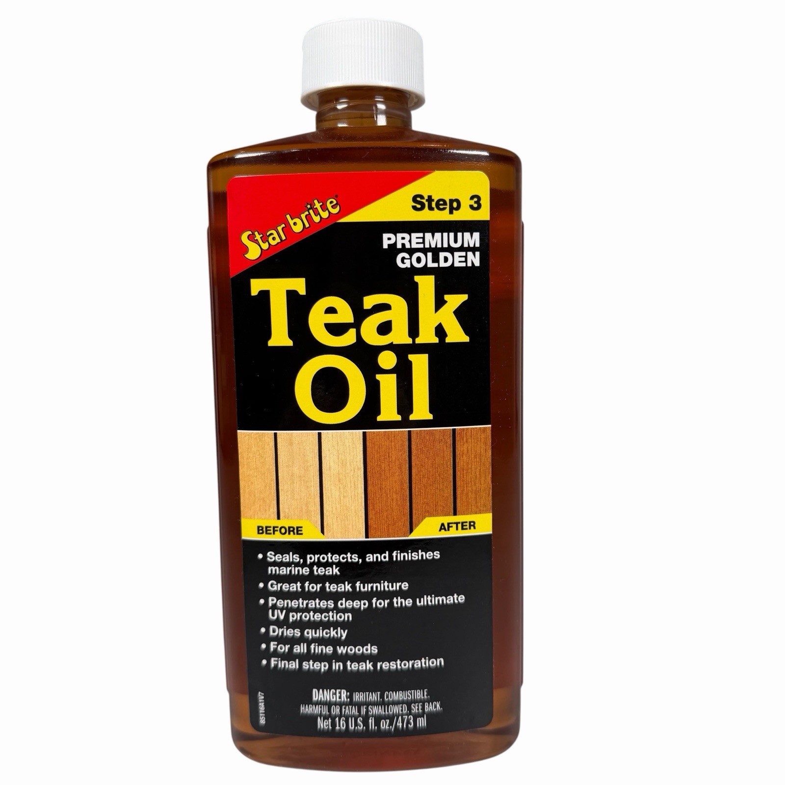 STAR BRITE Premium Golden Teak Oil 16 OZ Wood Sealer Preserver Finishes Step 3