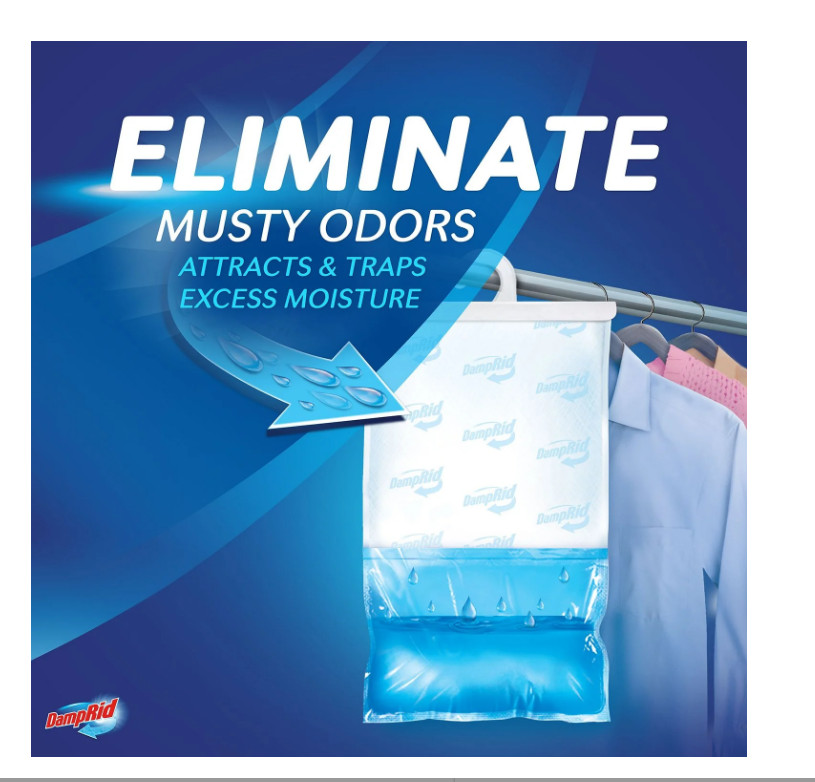 DampRid Max Moisture Absorber Hanging Bag 4pk Fresh Scent Closet