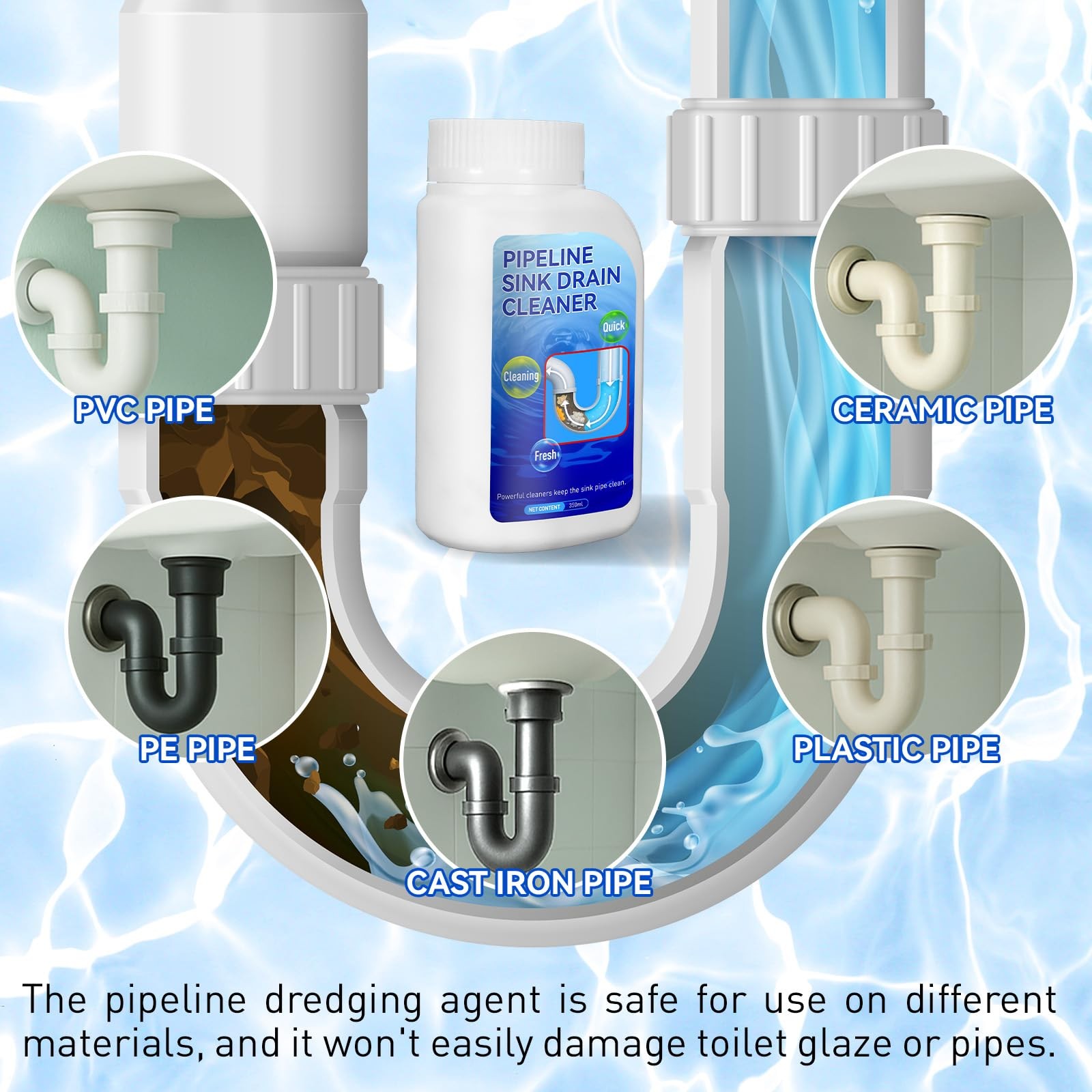 Pipeline Dredging Agent Sink Drain Cleaner 350ml – Powerful Quick Cleaning Dr…