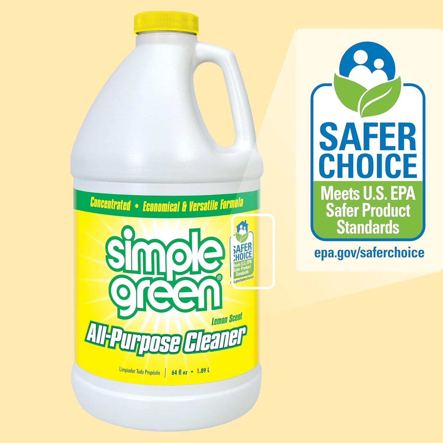 64 Fl Oz Concentrated All-Purpose Cleaner – Powerful Lemon Scent & Biodegradable