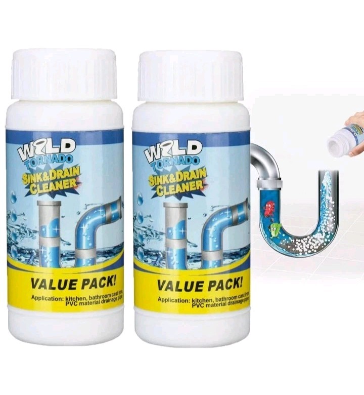 2pk Wild Tornado Powerful Sink & Drain Cleaner Powder Quick Foaming Super Clean