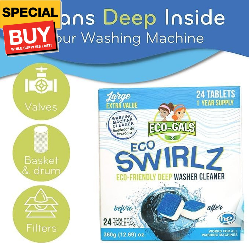 Washing Machine Cleaner and Deodorizing Tablets For Front & Top Load Washers Inc