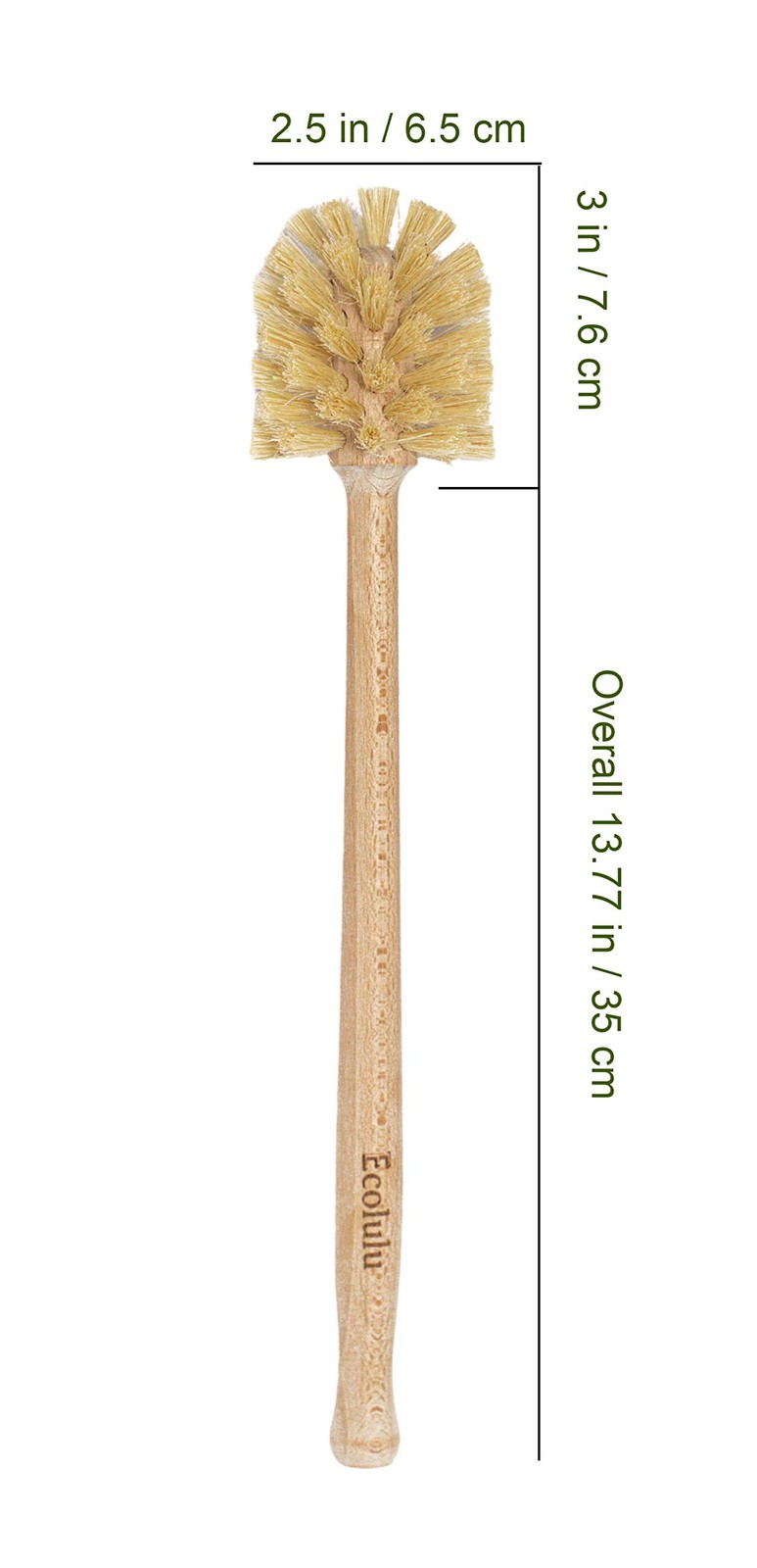 Ecolulu Natural Bamboo Dish Brush & Wood Bottle Brush For Wide Mouth Bottles Cup