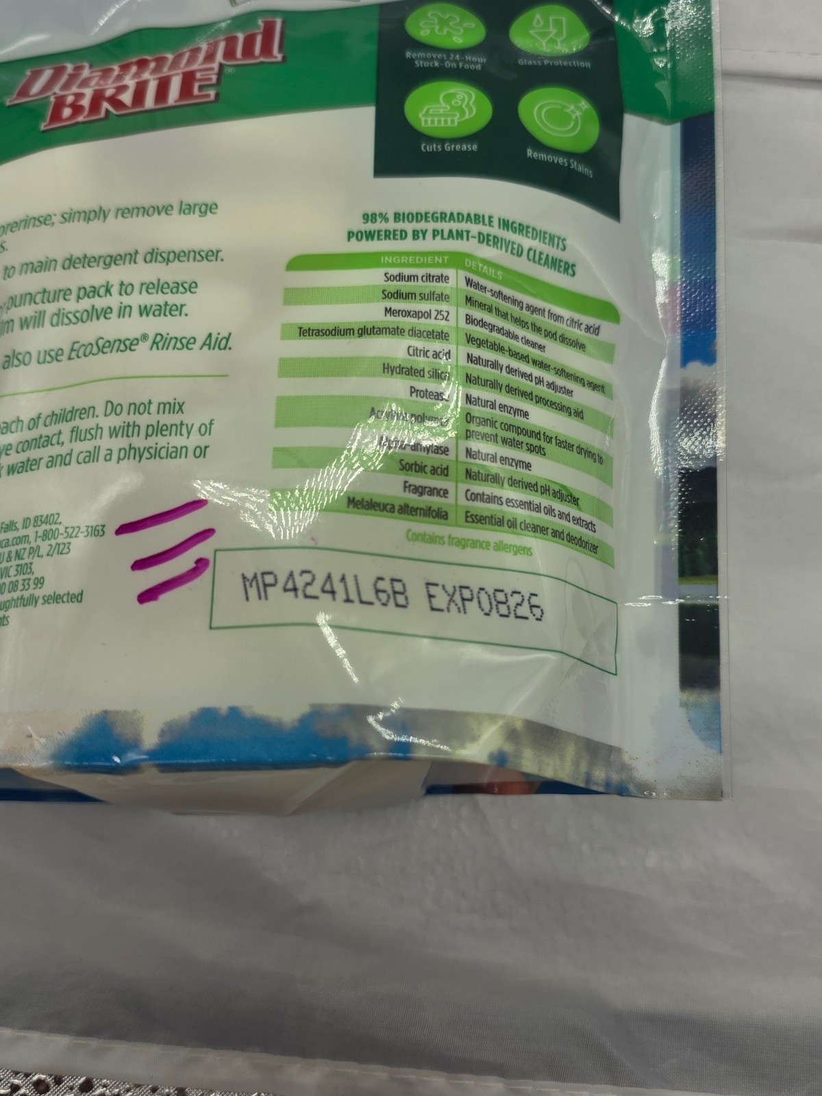 4 Melaleuca Ecosense Diamond Brite Automatic Dishwasher Detergent Total 110 pod