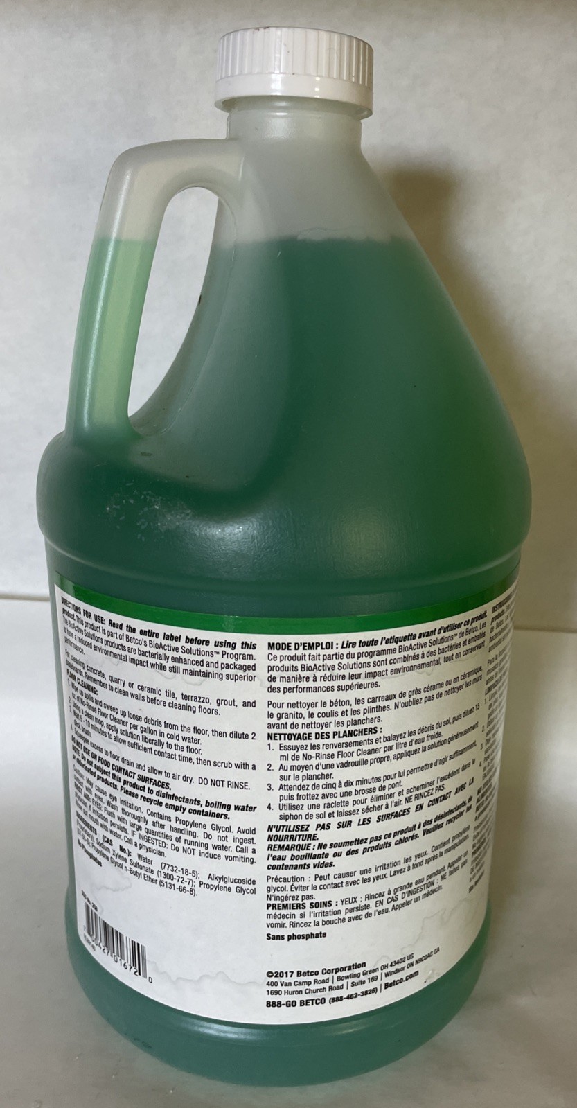 BETCO 258 BioActive Solutions No-Rinse Floor Cleaner Bb11