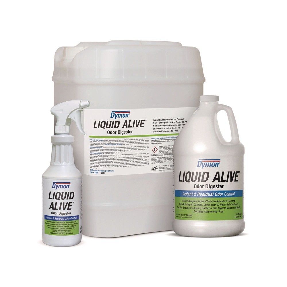 Dymon 33632 LIQUID ALIVE 32 oz Bottle Odor Digester (12/CT) New