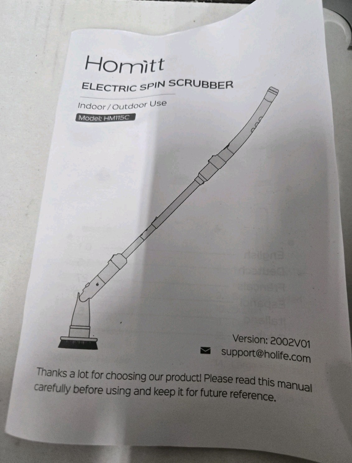 Homitt Cordless Power Scrubber HM115C – 4 Brush Heads – Bathroom Shower Walls