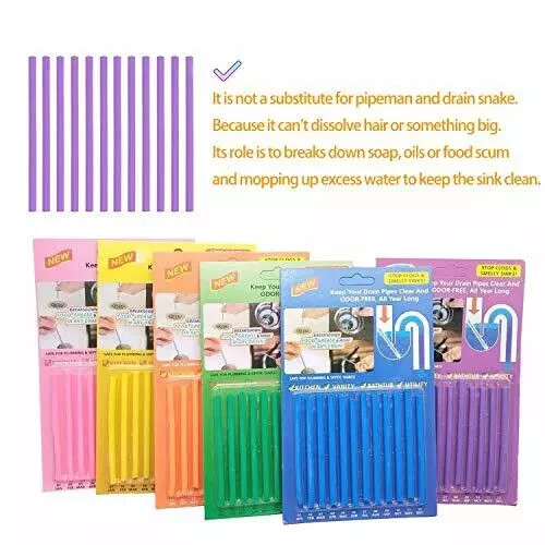 New Sani Sticks Drain Cleaner And Deodorizer 72 pack (Color Set 6) Best Deal USA