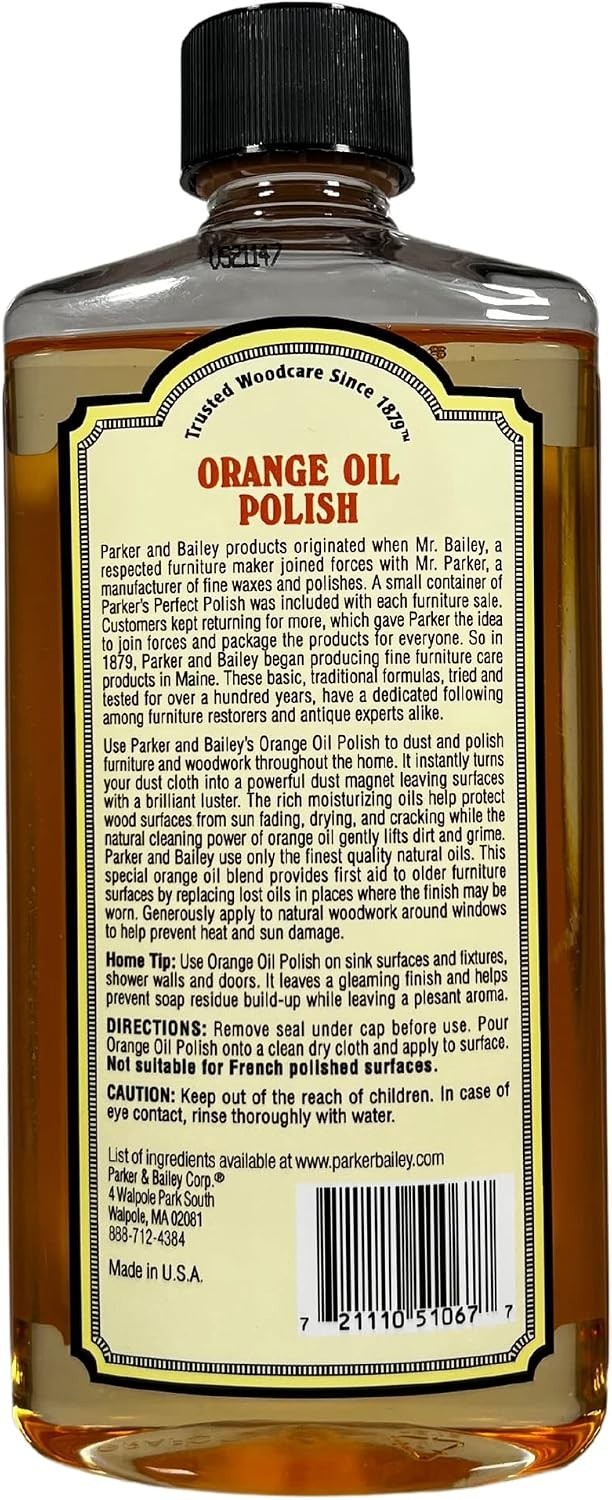 Orange Scented Wood Polish – 16 oz Cleaner for Restoring Furniture Finish
