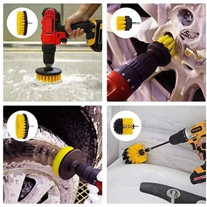3 Piece Drill Brush Set + 11 Piece Drill Brush Attachment + Carry Bag SHIPS FREE