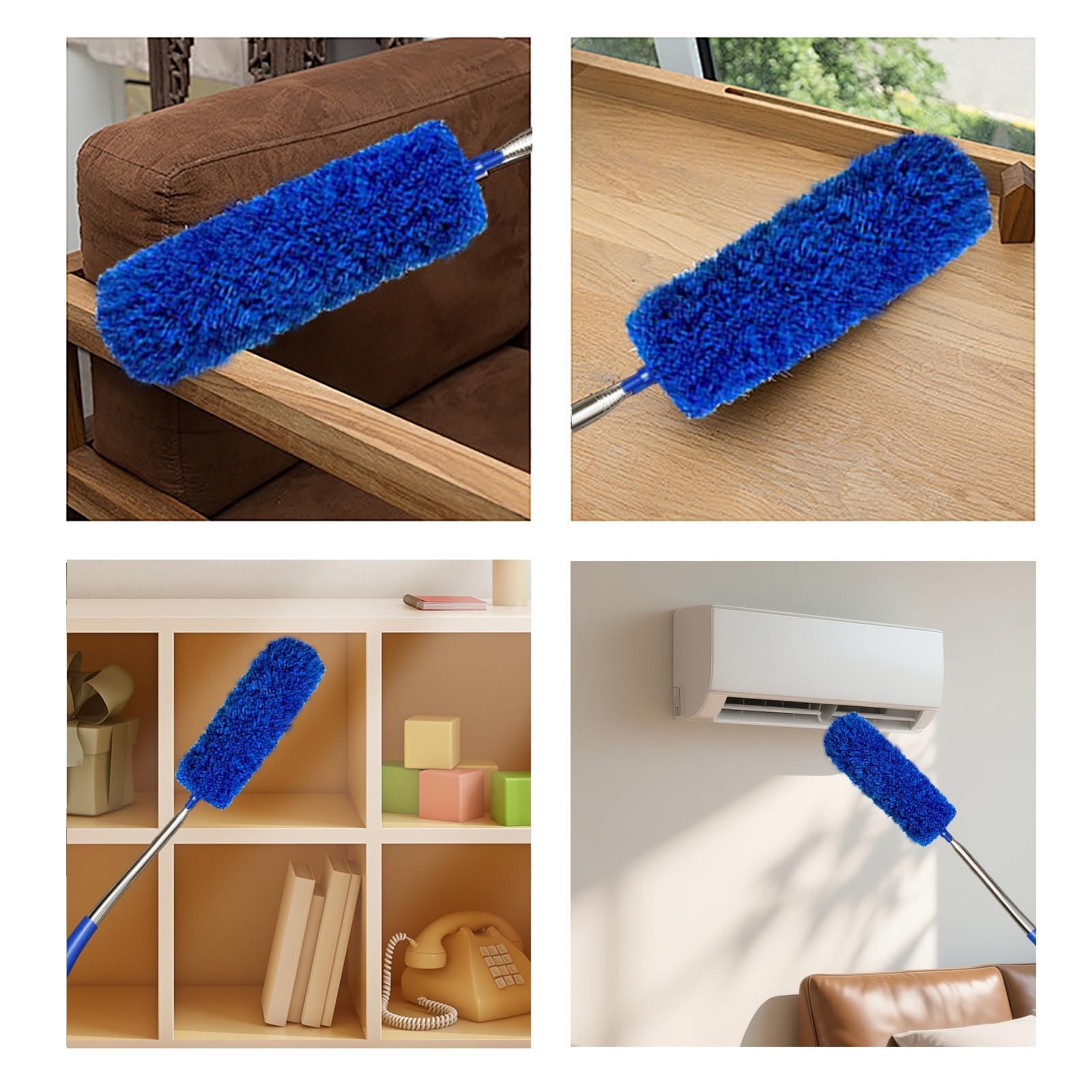 Microfiber Ceiling Fan Duster-Cobweb Cleaner Brush Kit TelescopicPole Extension