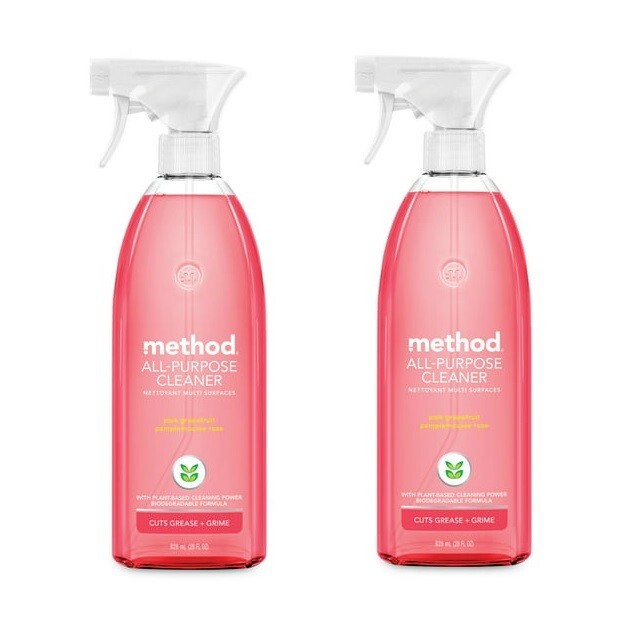 2 Pack – Method Pink Grapefruit All-Purpose Natural Surface Cleaner 28 oz Each