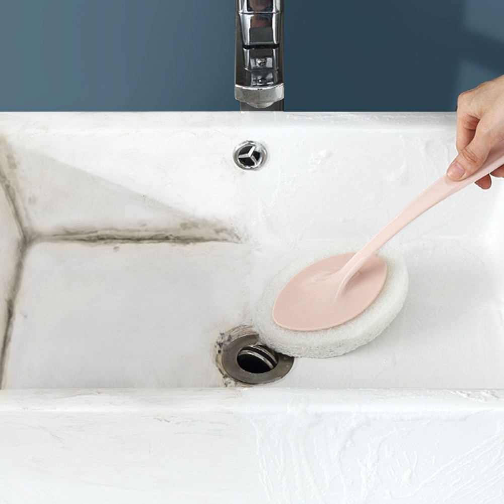 Gentle yet Effective Long Handle Sponge Scrubber for Delicate Surfaces