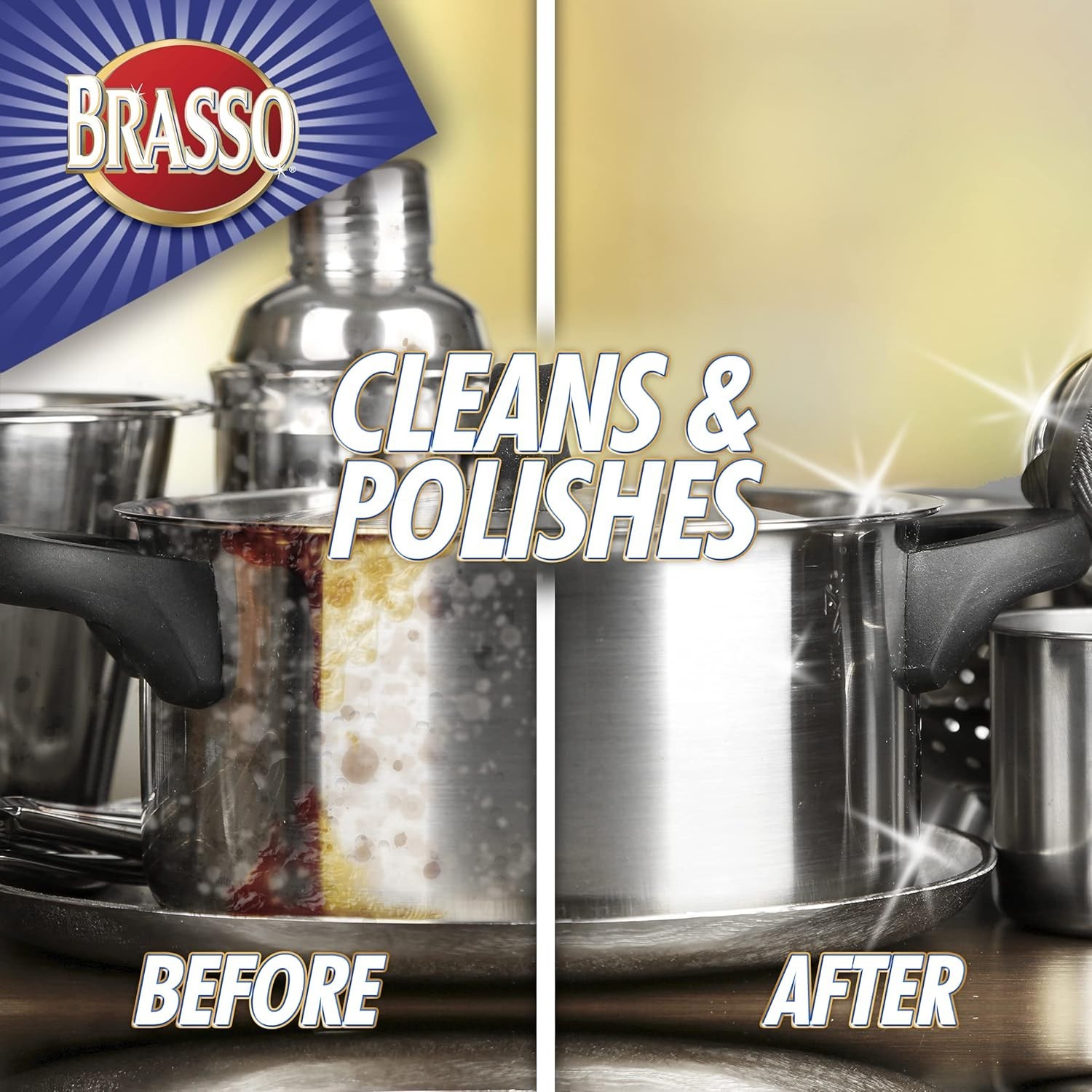 8 oz Brasso Multi-Purpose Metal Polish – Cream for Brass, Copper, Chrome & More.