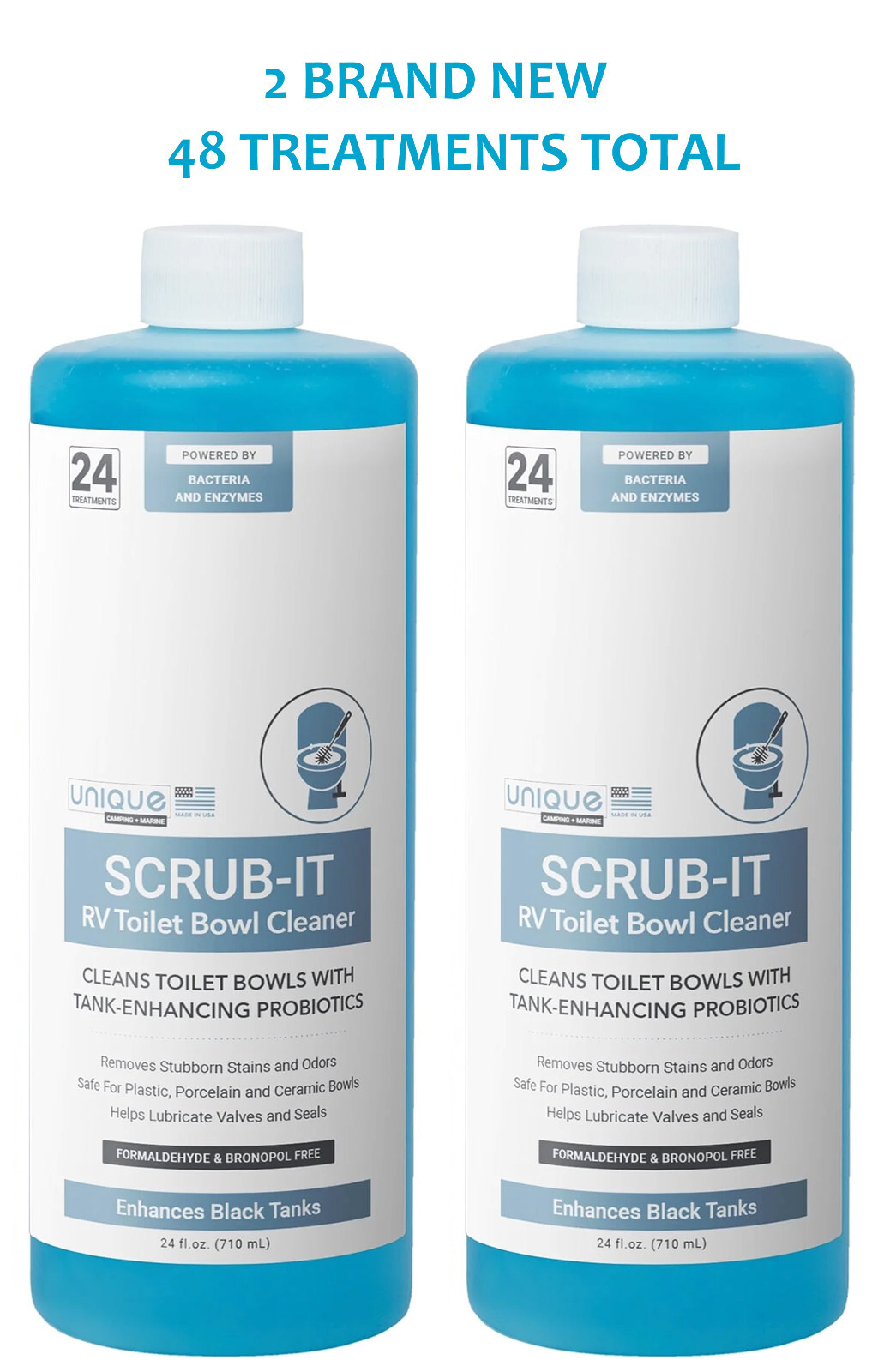 Scrub-It (24 oz) RV Toilet Bowl Cleaner Liquid – Lot of 2 NEW (48 Treatments)