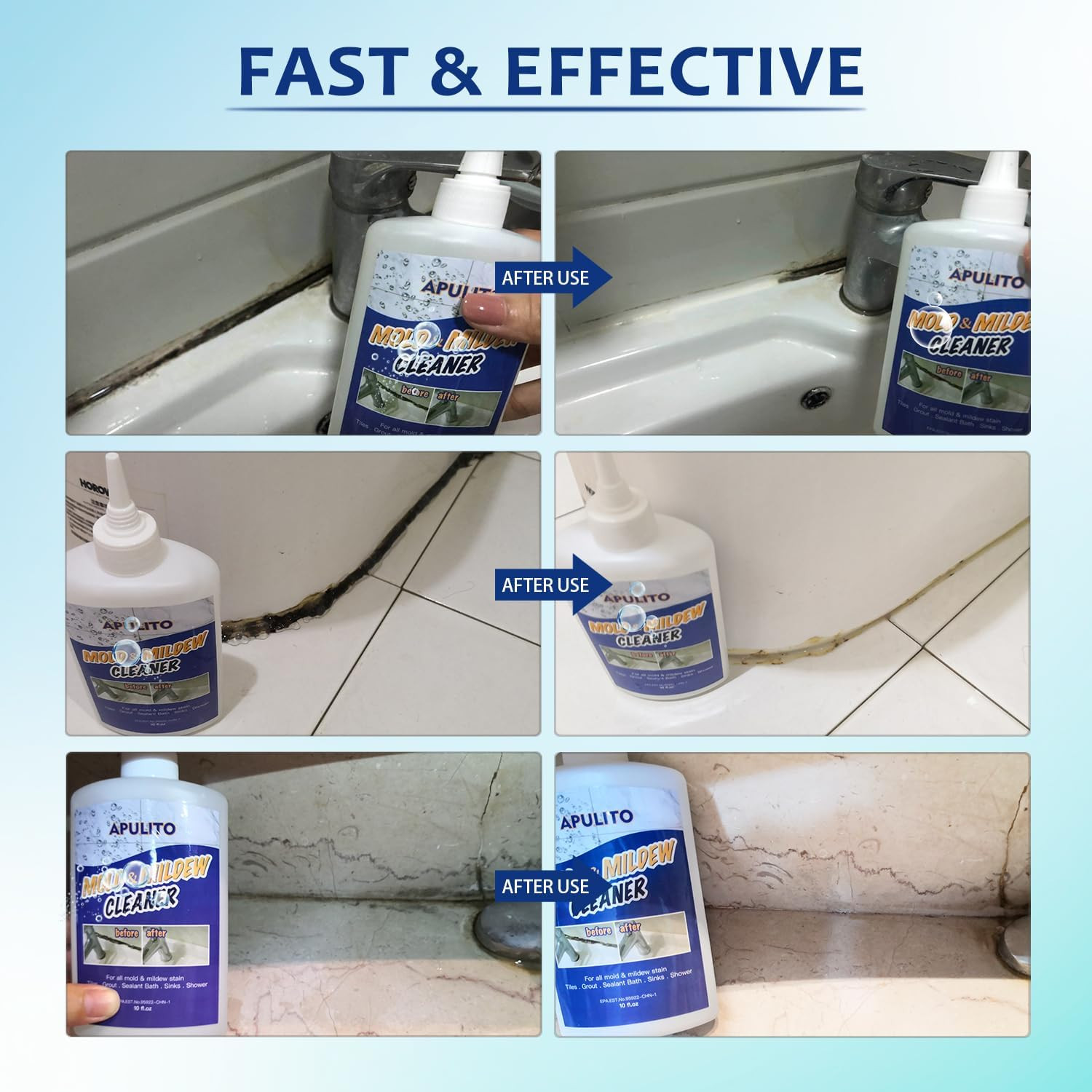 Household Cleaner Gel for Bathroom Shower Kitchen Tile Sink Countertop 10 Fl Oz