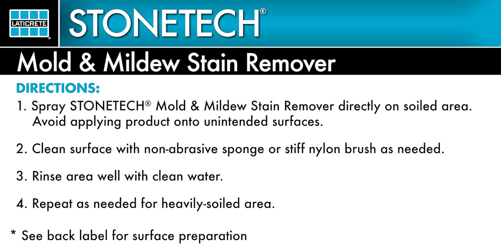 Mold & Mildew Stain Remover, 24OZ (709ML) Spray Bottle