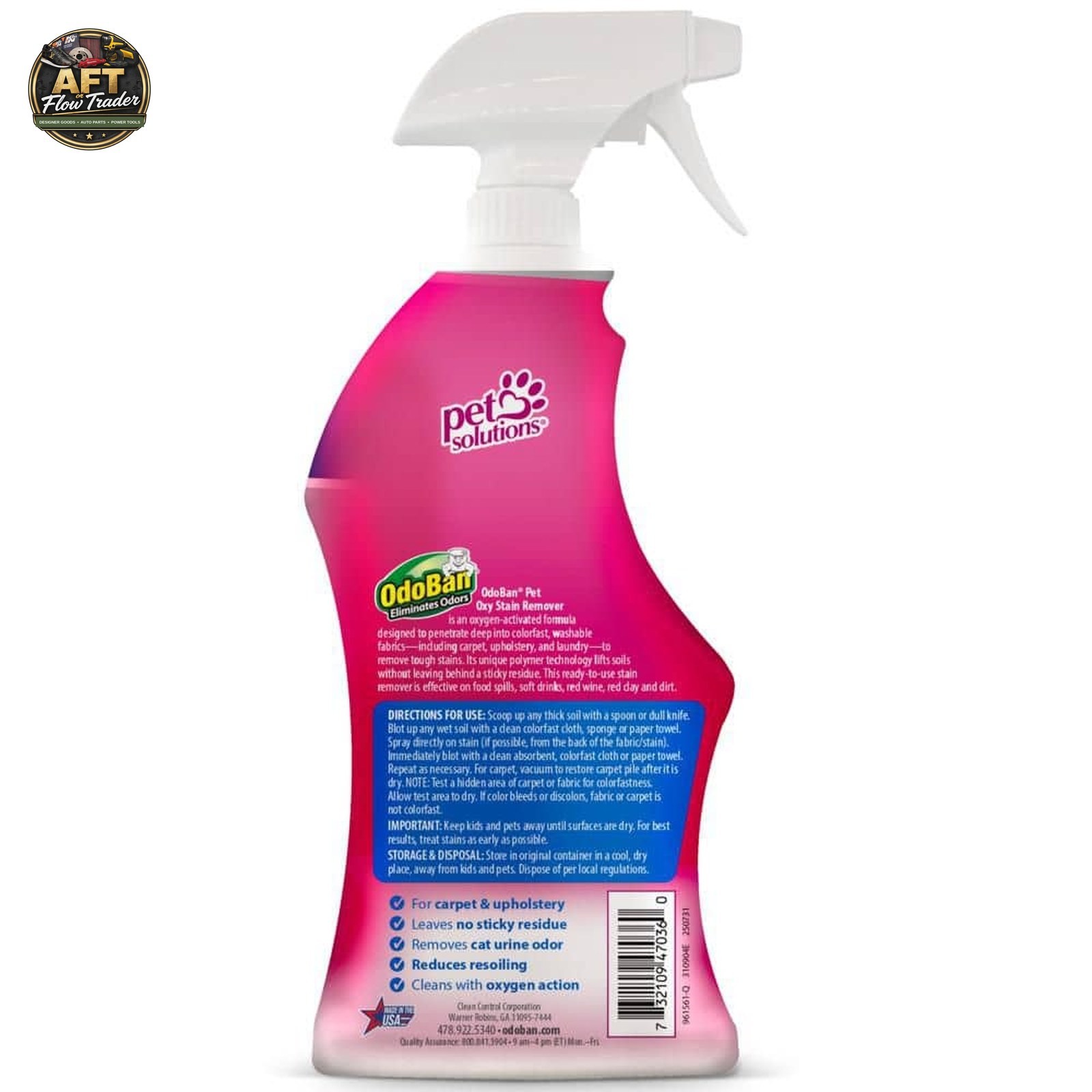 OdoBan 32 oz. Pet Oxy Stain Remover, Fragrance Free (6-Pack)