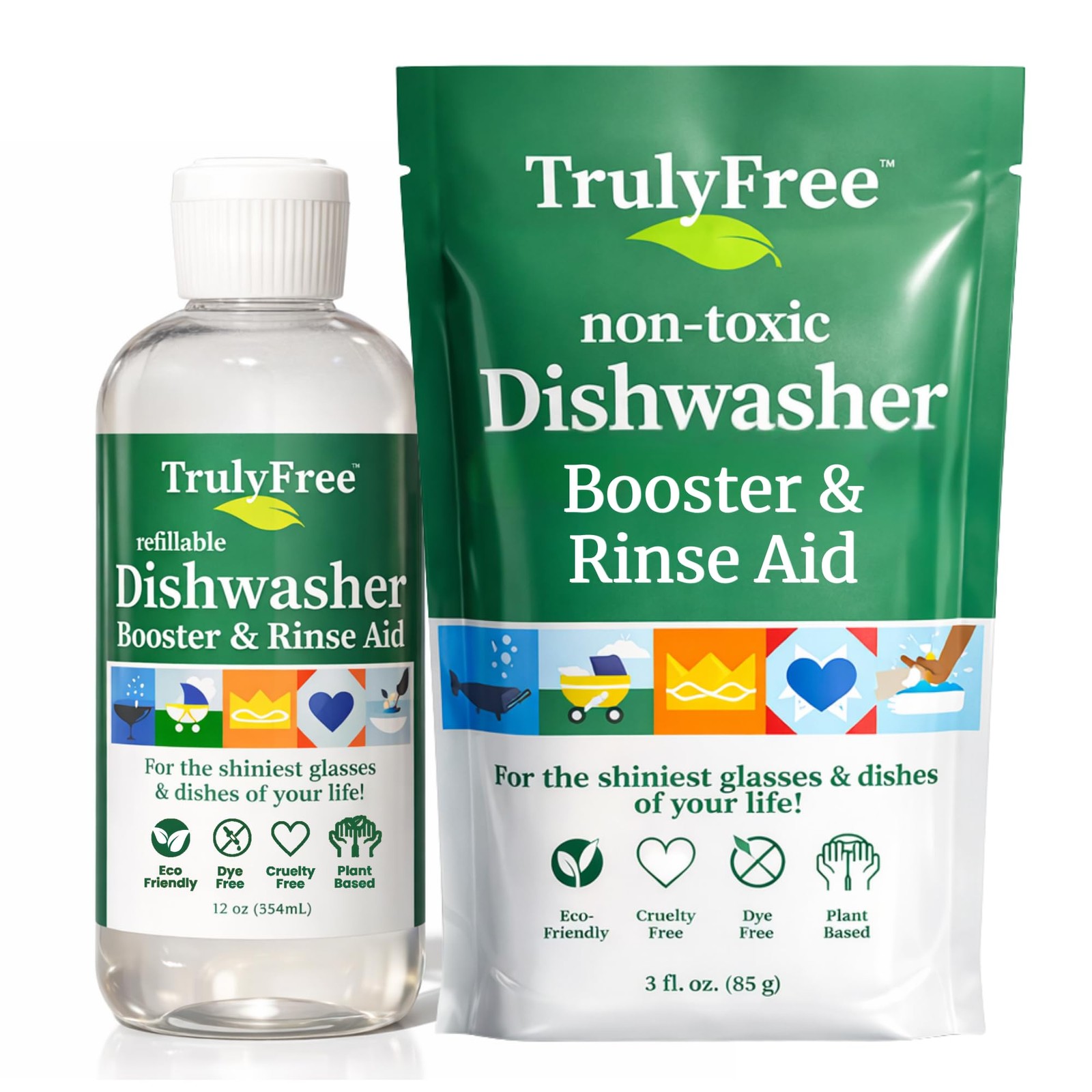 Natural Dishwasher Booster & Rinse Aid Kit – Non-Toxic Dishwashing Aid Formul…