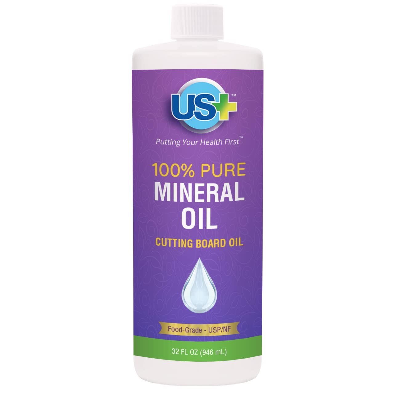32oz Pure Mineral Oil – Cutting Board Oil – USP Food-Grade – Wood Cutting Board