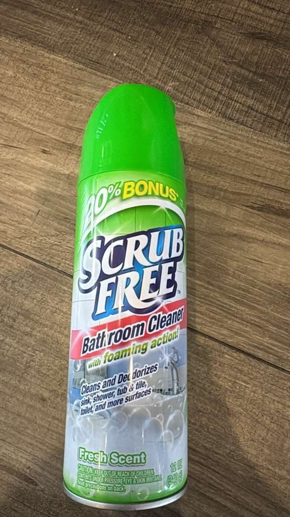 Scrub Free Bathroom Cleaner Foam Spray Fresh Scent 20% Bonus 19oz Cleaner