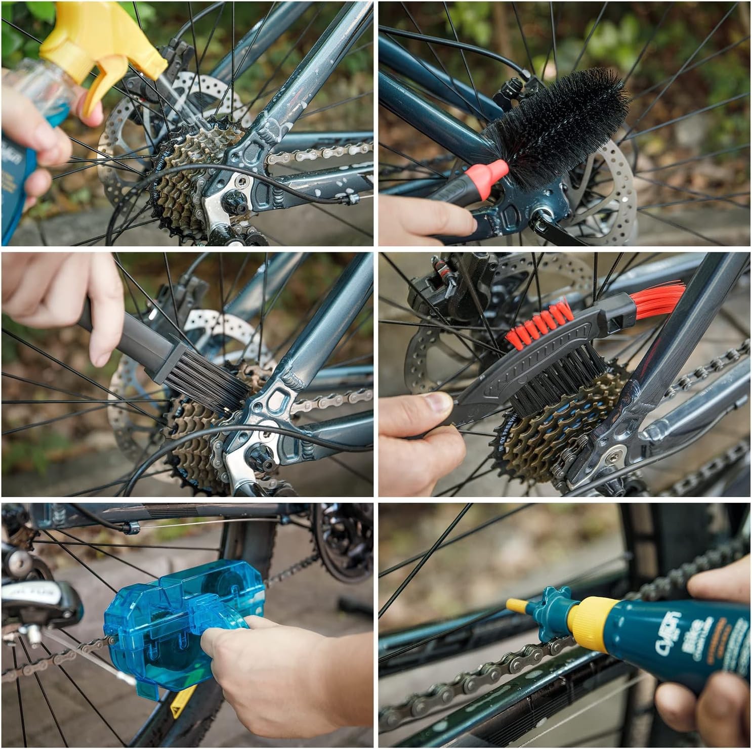 CXWXC Bike Cleaning Kit Including Bicycle Chain Scrubber, Bike Cleaner Brush …