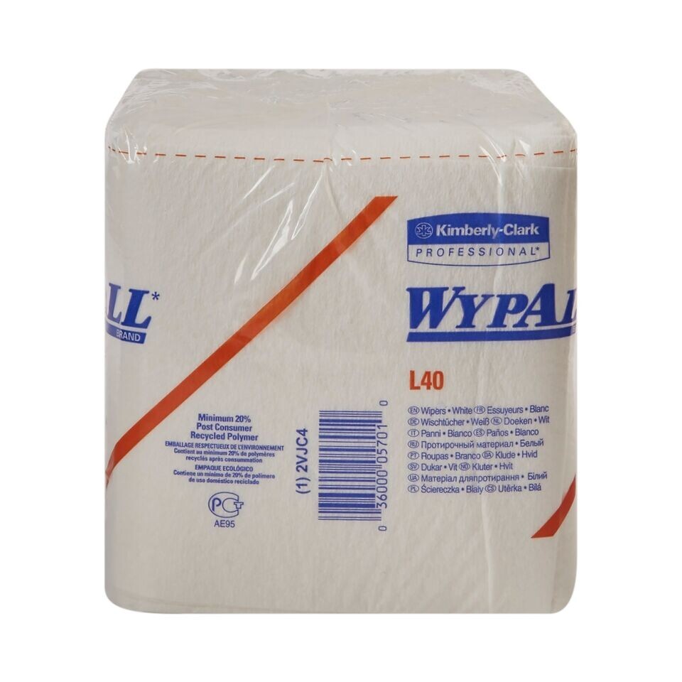 WypAll L40 Disposable Washcloth Task Wipes 12.5 X 13″ 05701 Case of 1008 Wipes